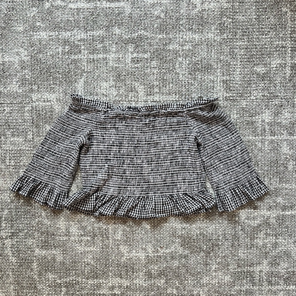 American Eagle Outfitters Black and White Checkered Top
